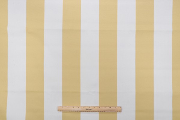 1 Yard Bella Dura Home Cabana Stripe Woven Polyester Outdoor Fabric in Buttercream