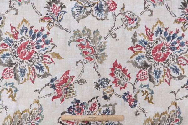 Floral Printed Drapery Fabric in Federal