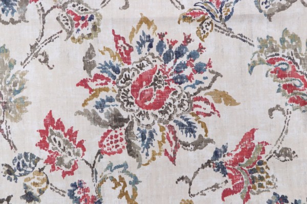 Floral Printed Drapery Fabric in Federal
