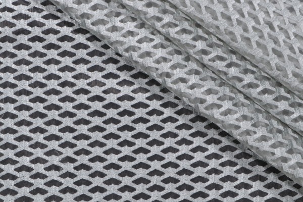 Luna Sheer Embroidered Drapery Fabric in Vapor
