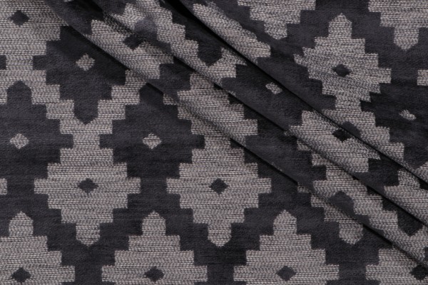 1 Yard Bamaki Woven Chenille Upholstery Fabric in Graphite