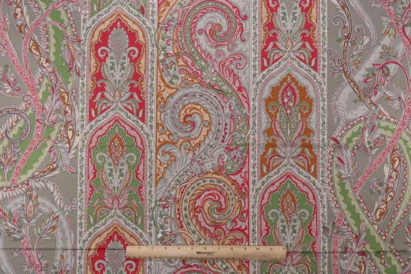 Click for 1.75 Yards Brienno Printed Cotton Drapery Fabric in Carmine Brienno Printed Cotton Drapery Fabric in Carmine