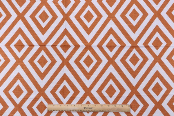 Richloom Fretwork Printed Cotton Drapery Fabric in Copper