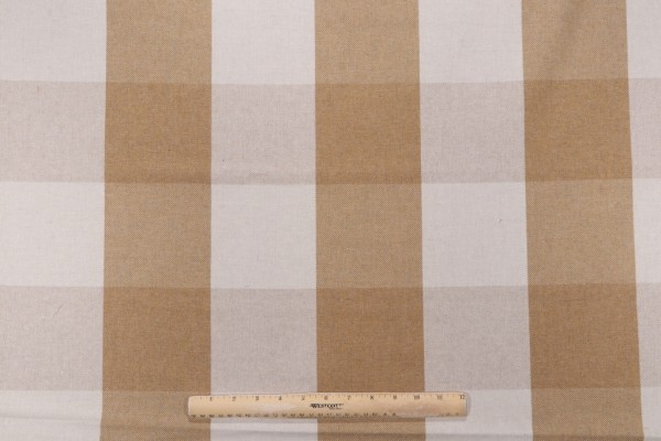 Davenport Check Woven Upholstery Fabric in Antique Coin