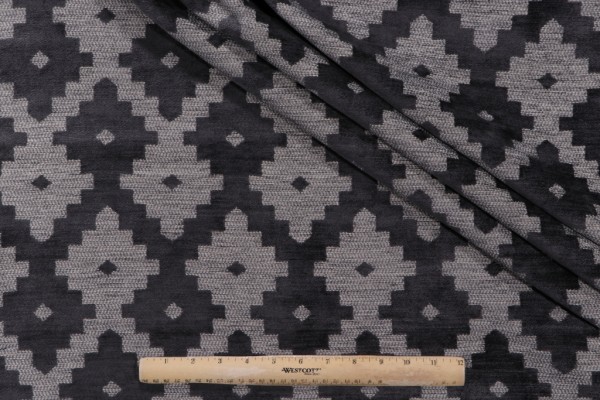 1 Yard Bamaki Woven Chenille Upholstery Fabric in Graphite