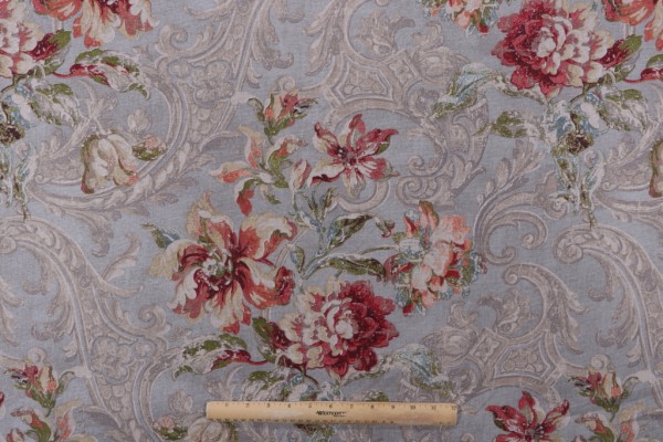 Waverly Fresco Flourish Printed Cotton Drapery Fabric in Jewel