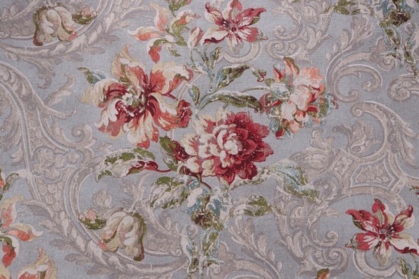 Waverly Fresco Flourish Printed Cotton Drapery Fabric in Jewel