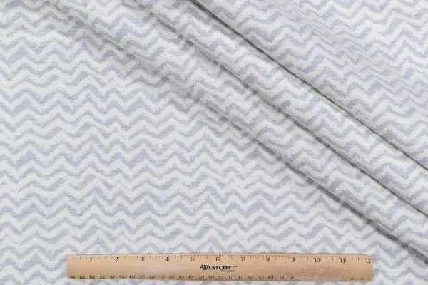 Maria Flora Onda Woven Solution Dyed Acrylic Chenille Outdoor Fabric in Seafoam