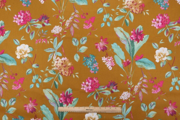 Stof France Berteline Printed Drapery Fabric in Moutarde 