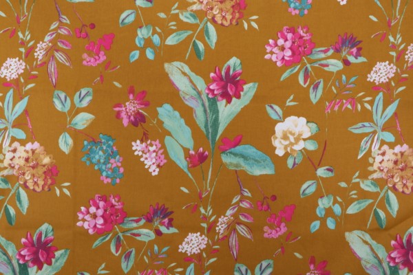 Stof France Berteline Printed Drapery Fabric in Moutarde 