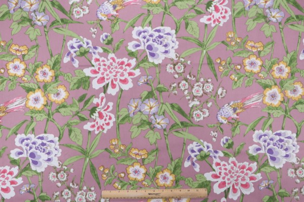 Stof France Morgane Printed Drapery Fabric in Rose 