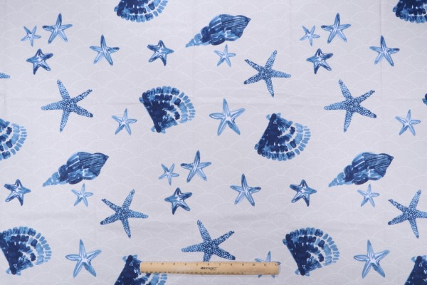 Click for Stof France Asterias Printed Cotton Twill Drapery Fabric in Ecru  Stof France Asterias Printed Cotton Twill Drapery Fabric in Ecru