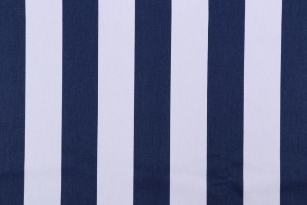 Stof France Canadienne Printed Cotton Twill Drapery Fabric in Marine 