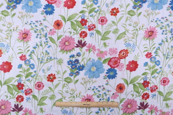Stof France Agatha Printed Cotton Drapery Fabric in Multicolore 