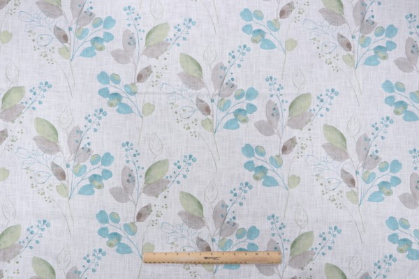 Click for Stof France Ruscus Printed Drapery Fabric in Turquoise  Stof France Ruscus Printed Drapery Fabric in Turquoise