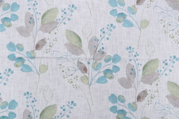 Click for Stof France Ruscus Printed Drapery Fabric in Turquoise  Stof France Ruscus Printed Drapery Fabric in Turquoise