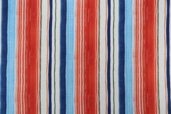 Tommy Bahama Seascape Stripe Printed Cotton Drapery Fabric in Carib 