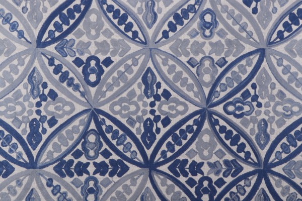 Tommy Bahama Local Crafts Embroidered Drapery Fabric in Night Swim 