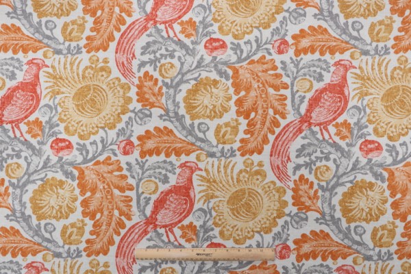 Williamsburg Tucker Resist Printed Polyester Outdoor Fabric in Zest 