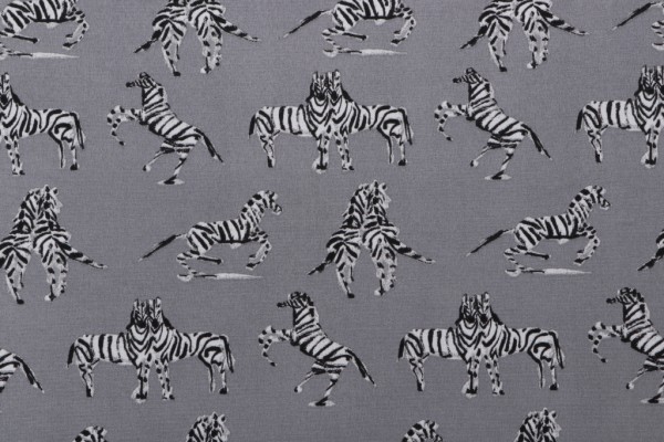 Novogratz Dr Zebra Printed Polyester Outdoor Fabric in Silver 