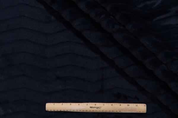 Sample of PK Lifestyles Lush Chevron Faux-Fur Decorator Fabric in Midnight 