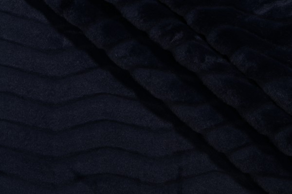 Sample of PK Lifestyles Lush Chevron Faux-Fur Decorator Fabric in Midnight 