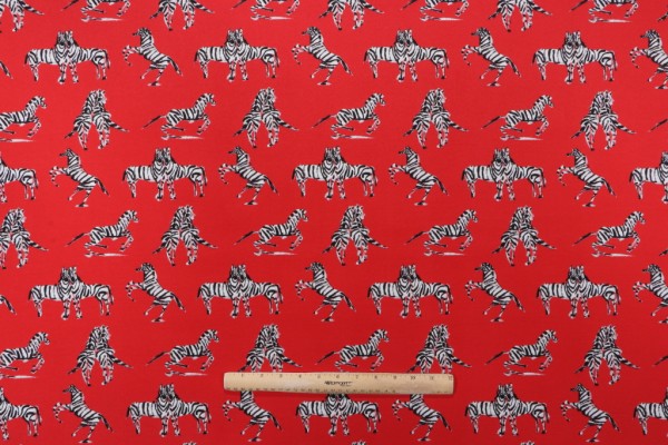 Novogratz Dr Zebra Printed Polyester Outdoor Fabric in Red 