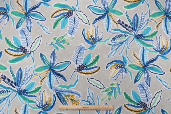 Waverly Sunny Daze Printed Polyester Outdoor Fabric in Azure 