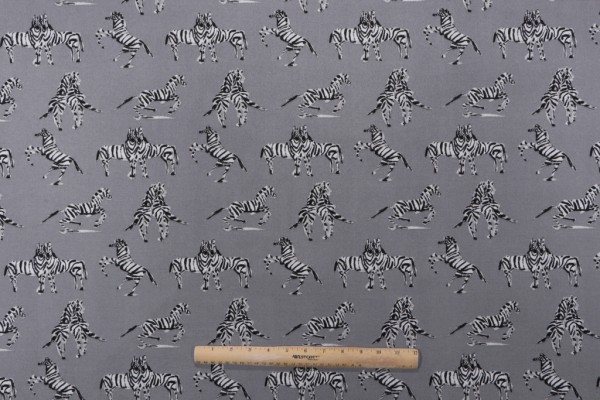 Novogratz Dr Zebra Printed Polyester Outdoor Fabric in Silver 