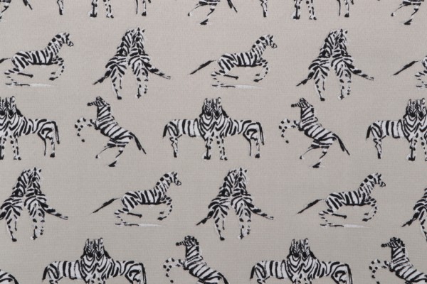 Novogratz Dr Zebra Printed Polyester Outdoor Fabric in Natural 