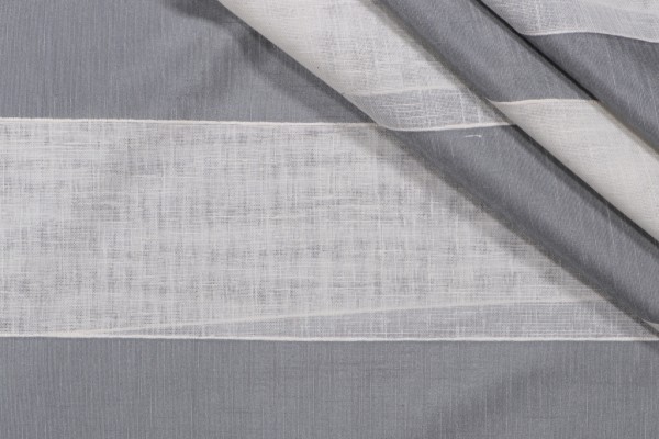 Stripe Woven Drapery Fabric in Grey
