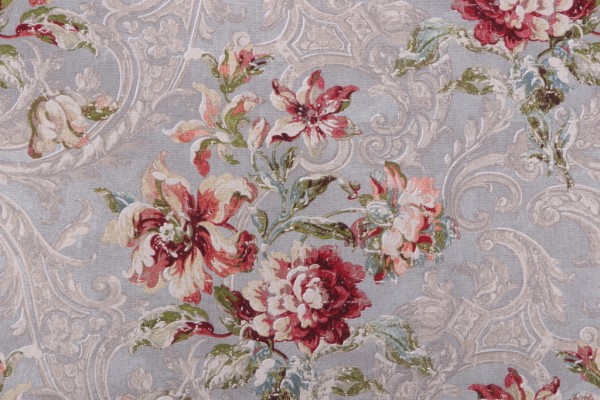 Waverly Fresco Flourish Printed Cotton Drapery Fabric in Jewel