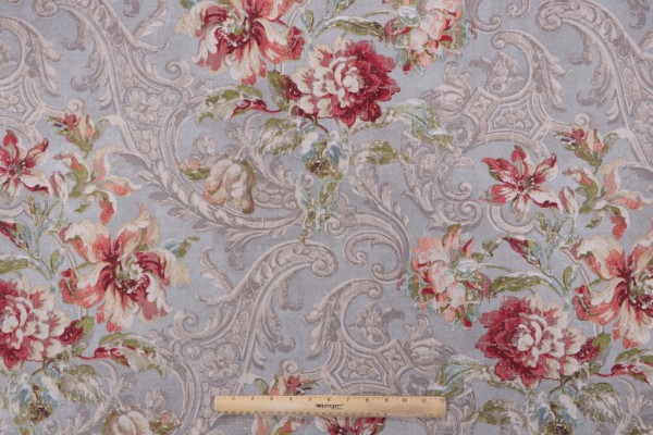 Click for 11 Yards Waverly Fresco Flourish Printed Cotton Drapery Fabric in Jewel Waverly Fresco Flourish Printed Cotton Drapery Fabric in Jewel