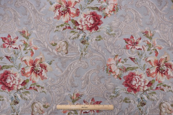 Waverly Fresco Flourish Printed Cotton Drapery Fabric in Jewel