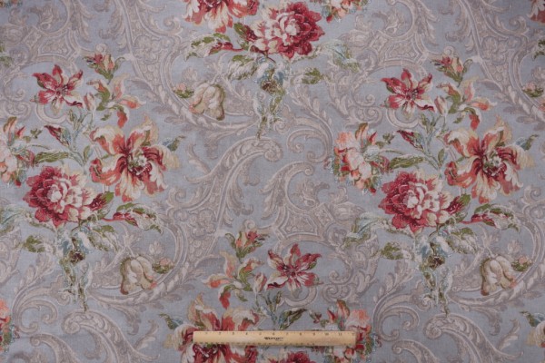 Waverly Fresco Flourish Printed Cotton Drapery Fabric in Jewel