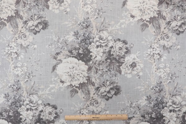 Click for 11 Yards Waverly Ballad Bouquet Printed Linen Blend Drapery Fabric in Platinum Waverly Ballad Bouquet Printed Linen Blend Drapery Fabric in Platinum