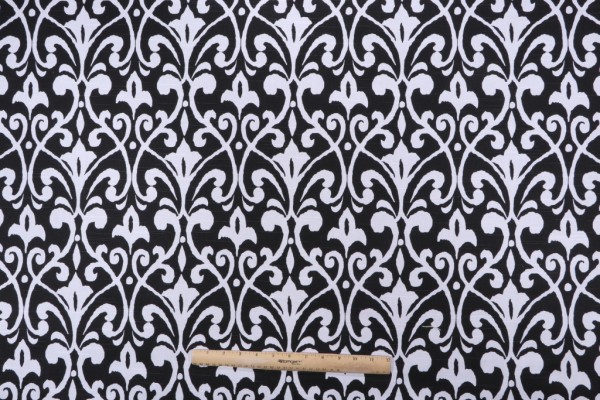 Premier Prints Field-Slub Canvas Printed Cotton Drapery Fabric in Raven 