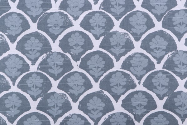 Sample of Premier Prints Petal-Slub Canvas Printed Cotton Drapery Fabric in Shy Blue 