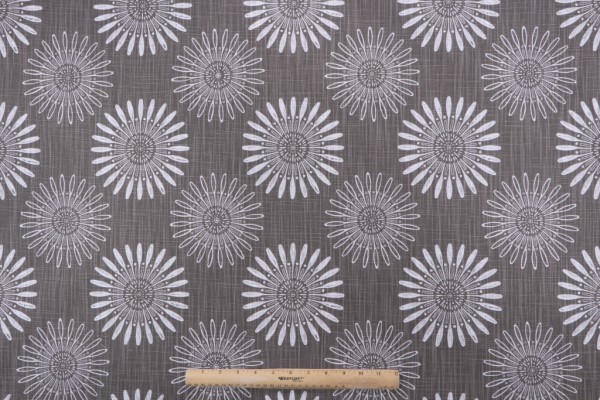 Sample of Angela Harris Diva-Luxe Canvas Printed Cotton Drapery Fabric in Jet for Premier Prints 