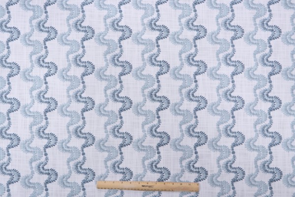 Sample of Angela Harris Ellis-Luxe Canvas Printed Cotton Drapery Fabric in Lagoon for Premier Prints 