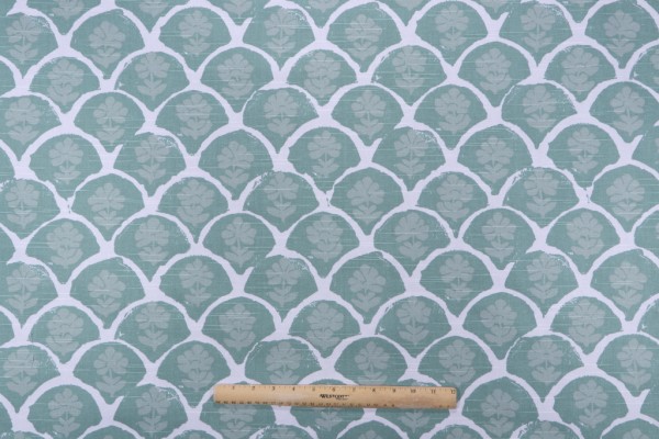 Premier Prints Petal-Slub Canvas Printed Cotton Drapery Fabric in Spruce 