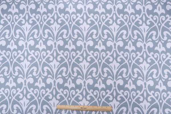 Premier Prints Field-Slub Canvas Printed Cotton Drapery Fabric in Shy Blue 