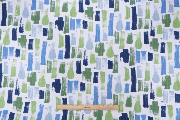 Premier Prints Artist-White Slub Linen Printed Drapery Fabric in Courtyard 