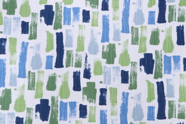 Premier Prints Artist-White Slub Linen Printed Drapery Fabric in Courtyard 