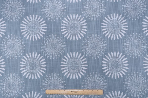 Angela Harris Diva-Luxe Canvas Printed Cotton Drapery Fabric in Lagoon for Premier Prints 
