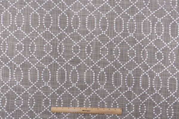 Kaufmann Ultimate Sheer Embroidered Drapery Fabric in Natural 