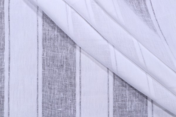 Kaufmann Elora Sheer Linen Drapery Fabric in Winter White 