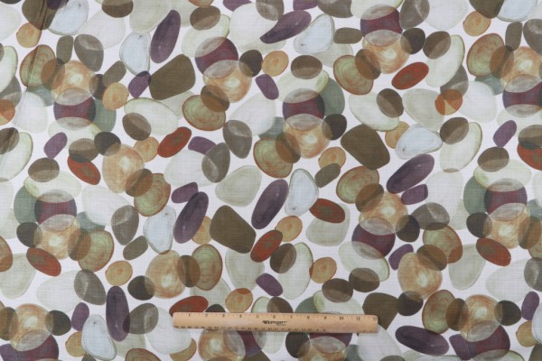 Golding Rock Retreat Printed Polyester Drapery Fabric in CAramel 