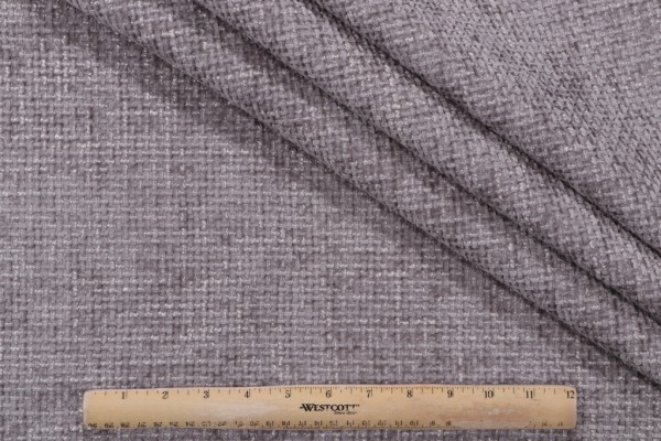 Valdese Weavers Nones Woven Crypton Home Finish Chenille Upholstery Fabric in Pewter