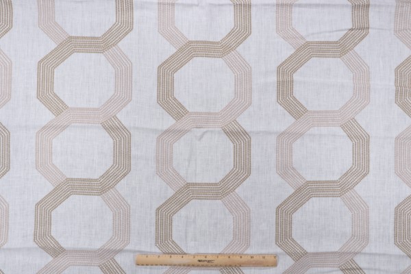 Sarita Embroidered Drapery Fabric in Linen